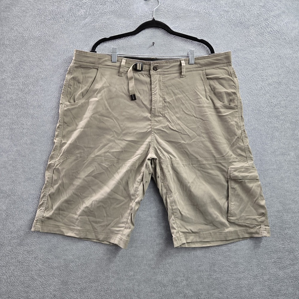 Prana Men Shorts 40W Brown Elastane Nylon Cargo Gorpcore Button 11" Inseam